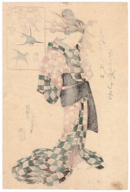 CHERRY BLOSSOMS AND SWALLOWS (Utagawa Yoshitora)